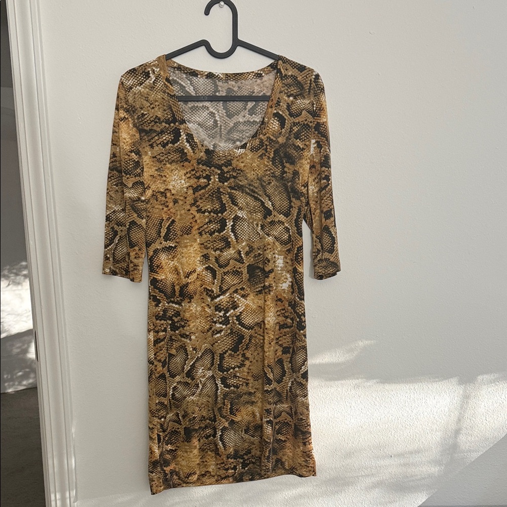 Elegant Snake Print Mini Dress